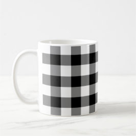 Black and White Gingham Mönster Mugg