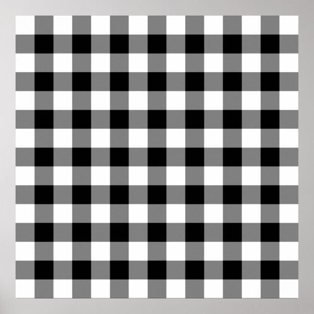 Black and White Gingham Mönster Poster (Framsidan)