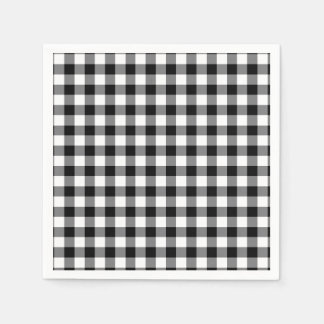 Black and White Gingham Pappersservett