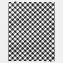 Black and White Gingham Play Fleece Blanket