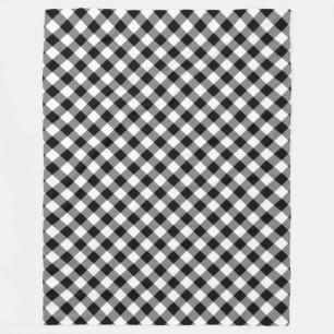 Black and White Gingham Play Fleece Blanket
