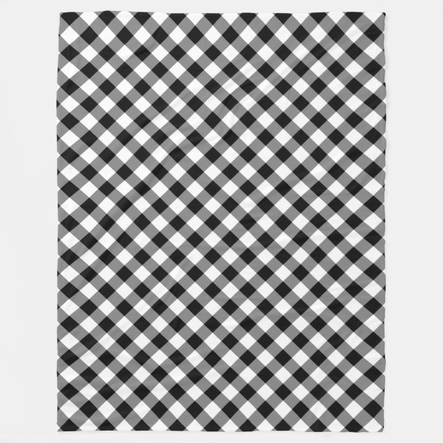 Black and White Gingham Play Fleece Blanket (Framsidan)