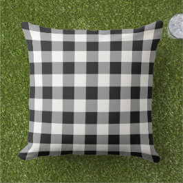 Black and White Gingham Play Mönster Kudde