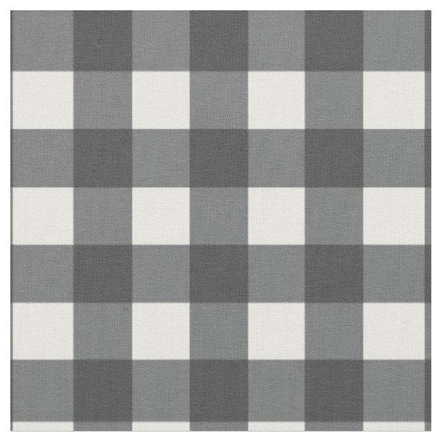 Black and White Gingham Tyg (Närbild)