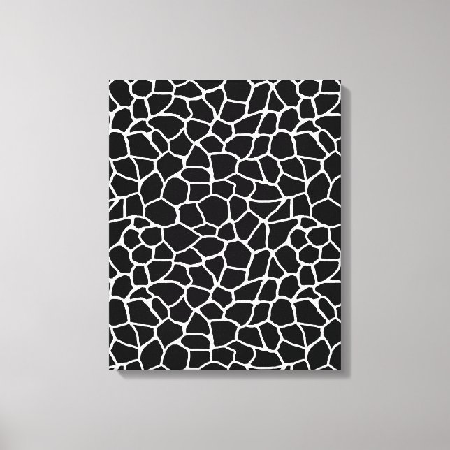 Black and White Giraffe Print Animal Mönster Canvastryck (Framsida)