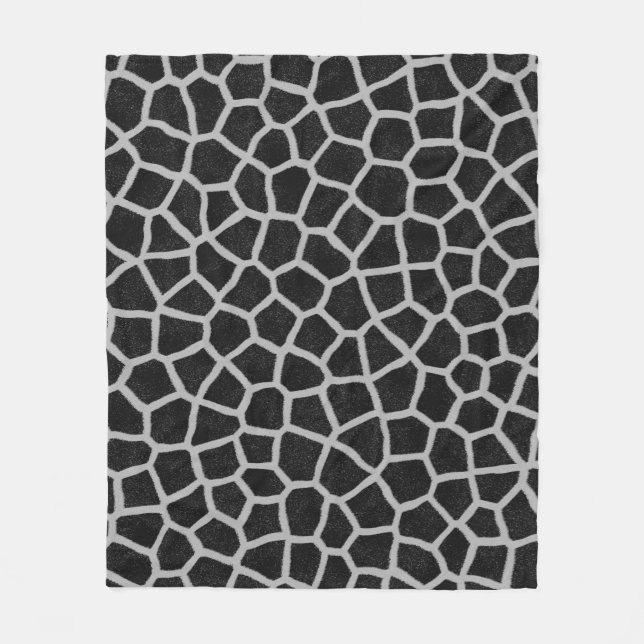 Black and White Giraffe Print Fleecefilt (Framsidan)