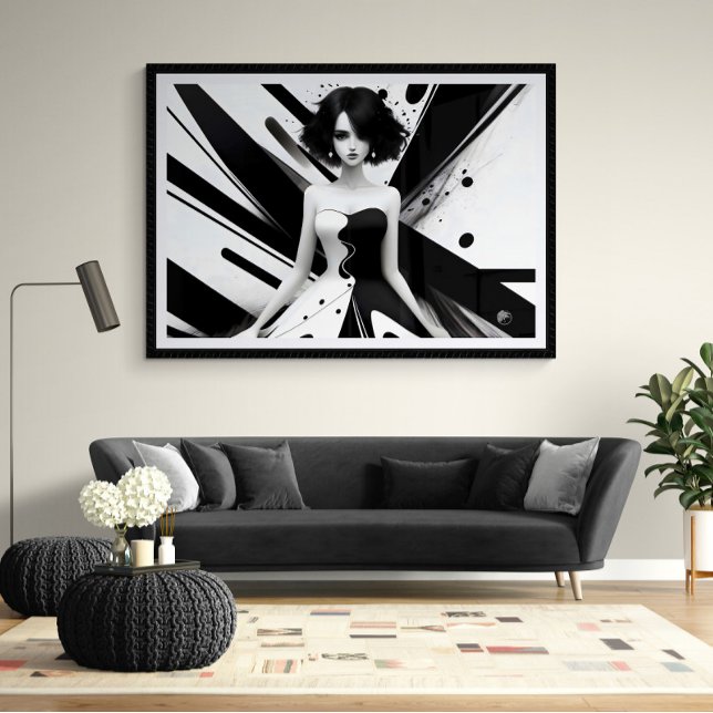 Black and White Girl Poster (Skapare uppladdad)