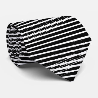 Black and White Glitchy Signal Stripes Slips