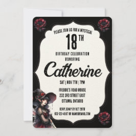 Black and White Gothic Birthday Inbjudningar