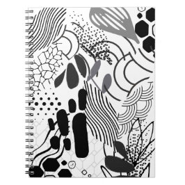 Black and white & gradient abstract graphic note anteckningsbok