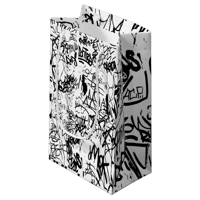 Black and White Graffiti Abstrakt Collage (Framsidan Vinklad)
