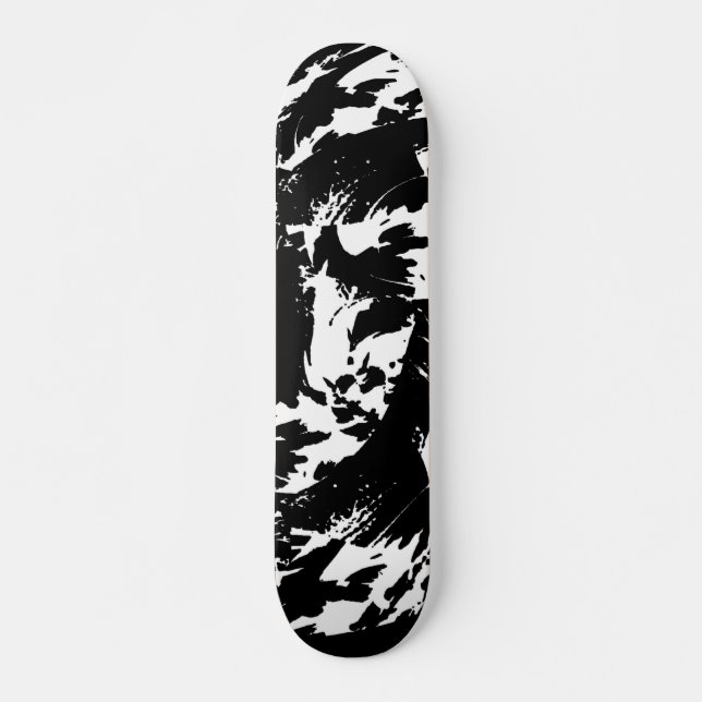 Black and White Graffiti Splatter Skate Deck (Framsida)