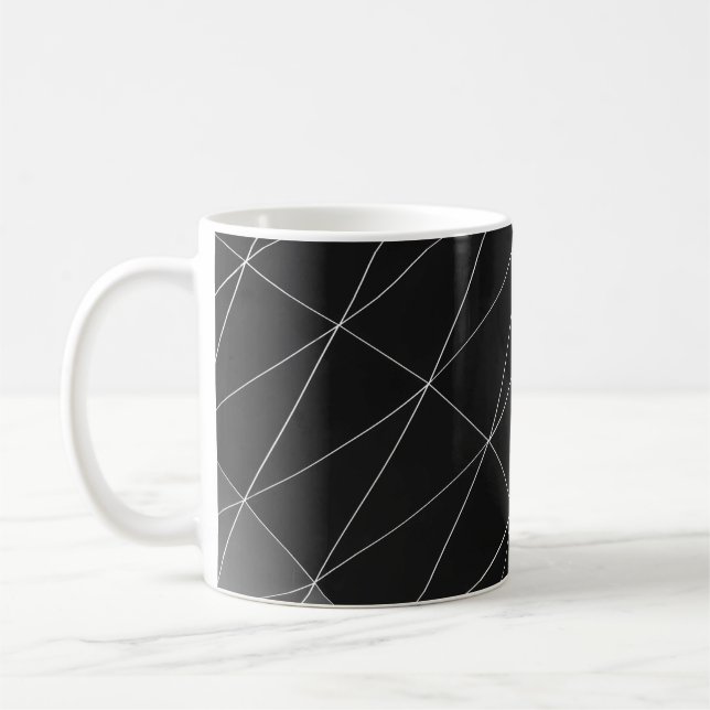 Black and white graphic illustration kaffemugg (Vänster)