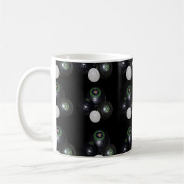 Black and White Gräsmatta Bowls Mönster Kaffemugg