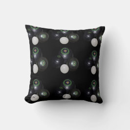 Black and White Gräsmatta Bowls Mönster. Kudde