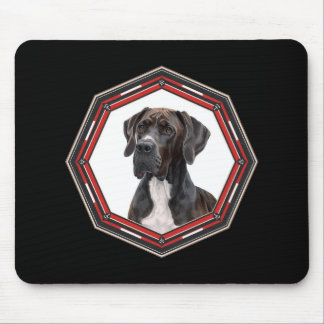 Black And White Great Dane In A Red Frame Musmatta
