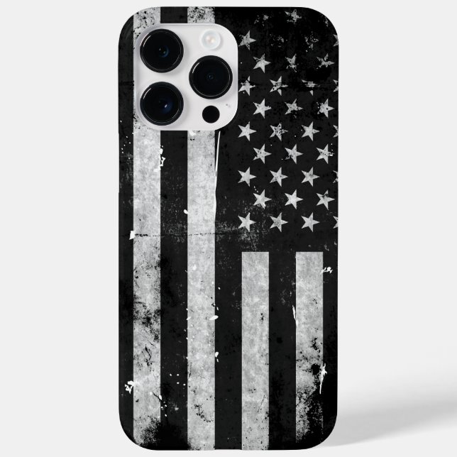 Black and White Grunge American Flagga (Baksida)