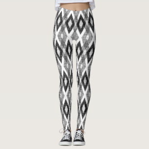 Black and White Grunge Harlequin Mönster Leggings