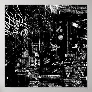 Black and white grunge Poster