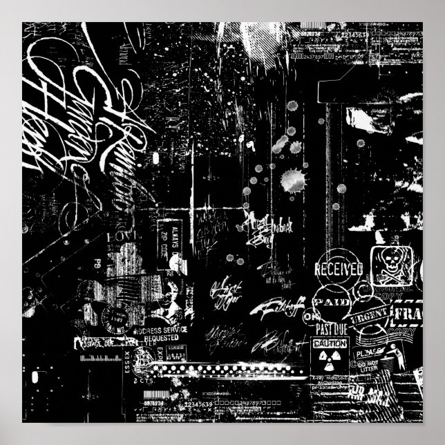 Black and white grunge Poster (Framsidan)