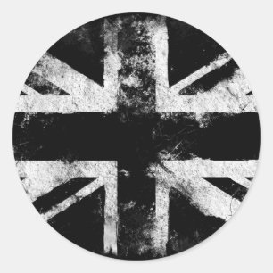 Black and white Grunge UK Runt Klistermärke