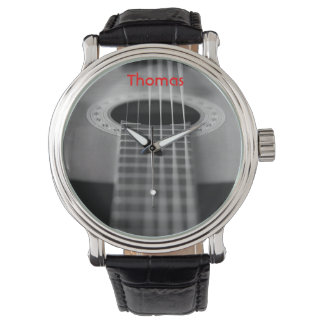 Black and White Guitar Watch Armbandsur