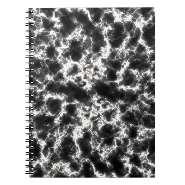 Black and White Guld Marble Anteckningsbok (Framsidan)