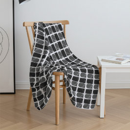 Black and White Half Heart Modern Fine Art Fleecefilt