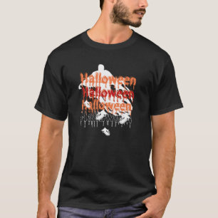 Black and White Halloween Ghost T Shirt