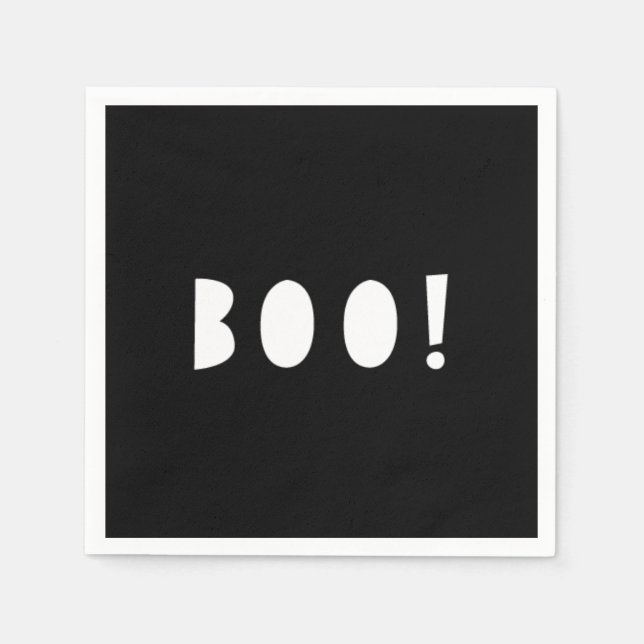 Black and White Halloween Napkins | BOO! Pappersservett (Framsidan)