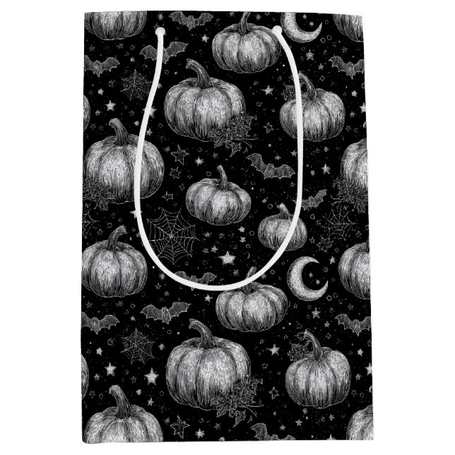 Black and White Halloween Pumpkin, Fladdermus, Spi (Framsidan)