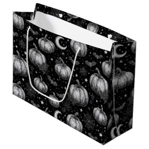 Black and White Halloween Pumpkin, Fladdermus, Spi