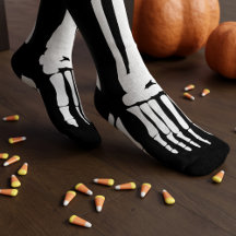 Black and White Halloween Skeleton Foot Spooky