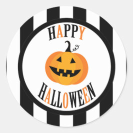 Black and White Halloween Sticker Runt Klistermärke