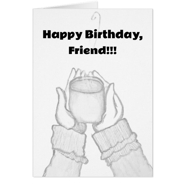 black and white hands with coffee on Note Card Hälsningskort (Framsidan)