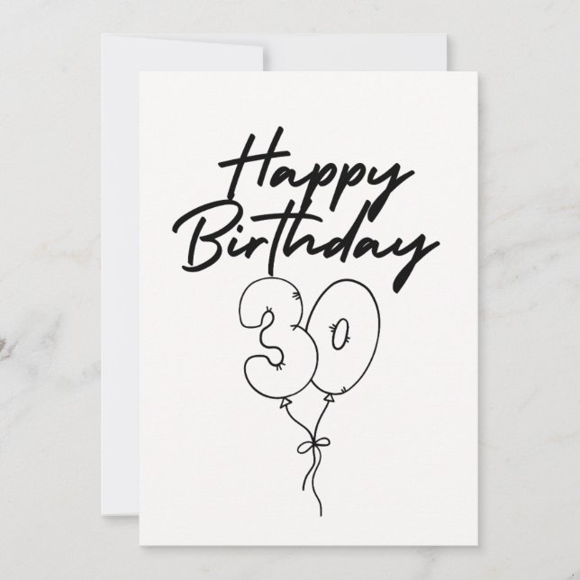 BLACK AND WHITE HAPPY BIRTHDAY CARD (Framsida)