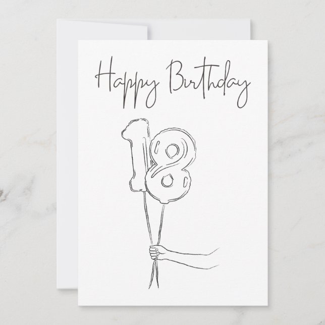 BLACK AND WHITE HAPPY BIRTHDAY CARD (Framsida)