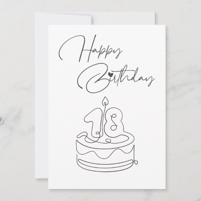BLACK AND WHITE HAPPY BIRTHDAY CARD (Framsida)