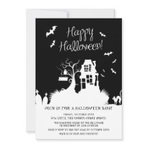 Black and White Haunted House Halloween fest