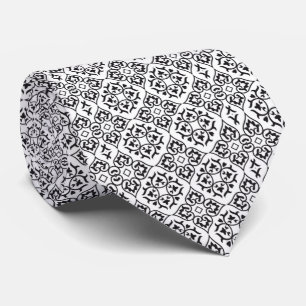 Black and White Heart Damask Tie Slips