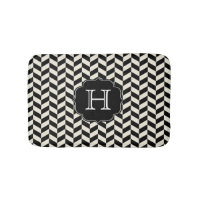 Black and White Herringbone Patter med Monogram