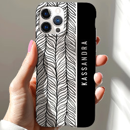 Black and White Herringbone Personlig Namn