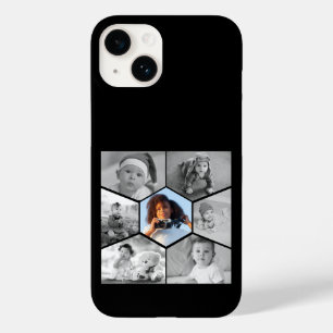 Black and White Hexagon Photo Collage