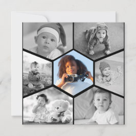 Black and White Hexagon Photo Collage Meddelande