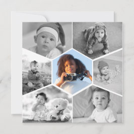 Black and White Hexagon Photo Collage Tack Kort