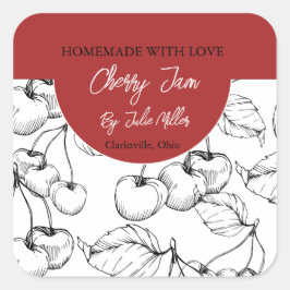 Black and White Homemade Cherry Sylt etikett