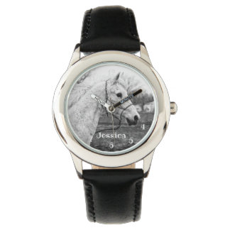 Black and White Horse Girls Armbandsur