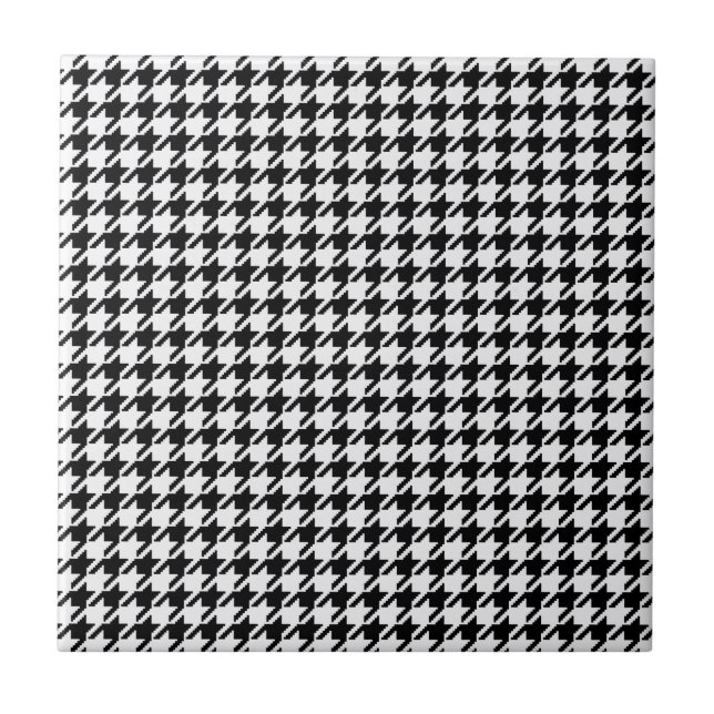 Black and White Houndstooth by Shirley Taylor Kakelplatta (Framsidan)