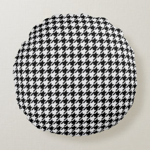 Black and White Houndstooth by Shirley Taylor Rund Kudde