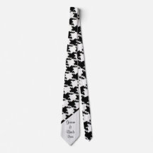 "Black and White Houndstooth" Grooms's Bröllop Tie